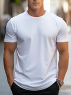 Men's everyday wear soft fabric casual t-shirt - stylish short sleeve top for men
