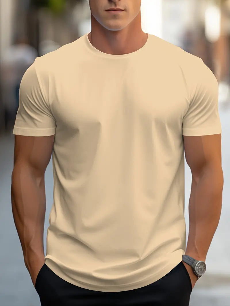 Men's everyday wear soft fabric casual t-shirt - stylish short sleeve top for men