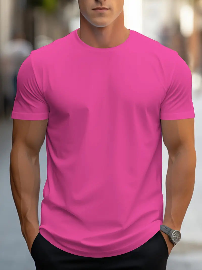 Men's everyday wear soft fabric casual t-shirt - stylish short sleeve top for men