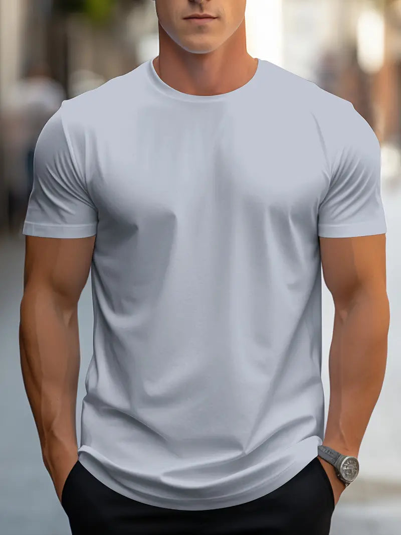 Men's everyday wear soft fabric casual t-shirt - stylish short sleeve top for men
