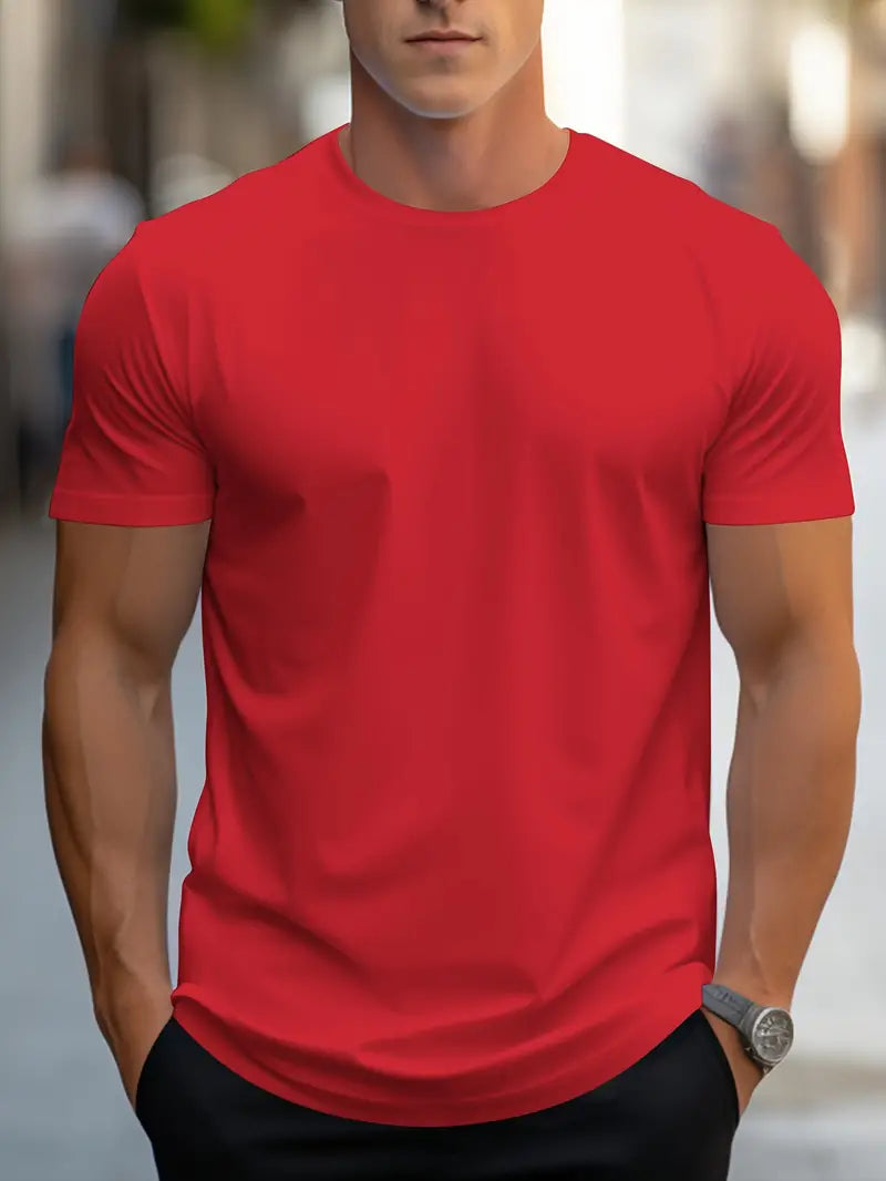 Men's everyday wear soft fabric casual t-shirt - stylish short sleeve top for men