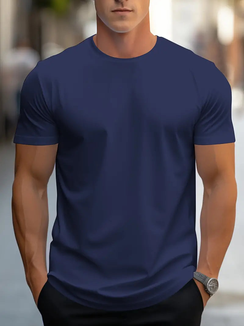 Men's everyday wear soft fabric casual t-shirt - stylish short sleeve top for men