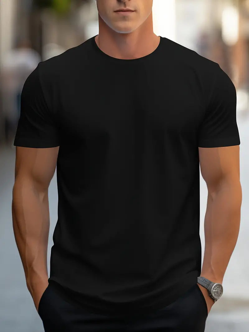 Men's everyday wear soft fabric casual t-shirt - stylish short sleeve top for men