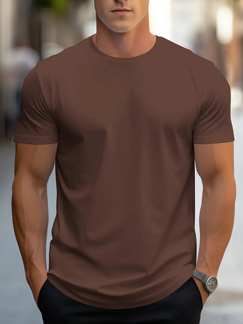 Men's everyday wear soft fabric casual t-shirt - stylish short sleeve top for men