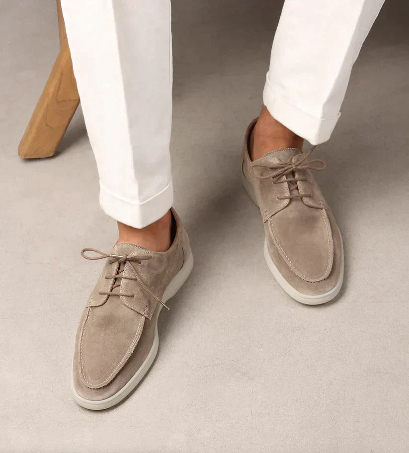 Men's casual suede lace-up shoes - elegant footwear for daily wear