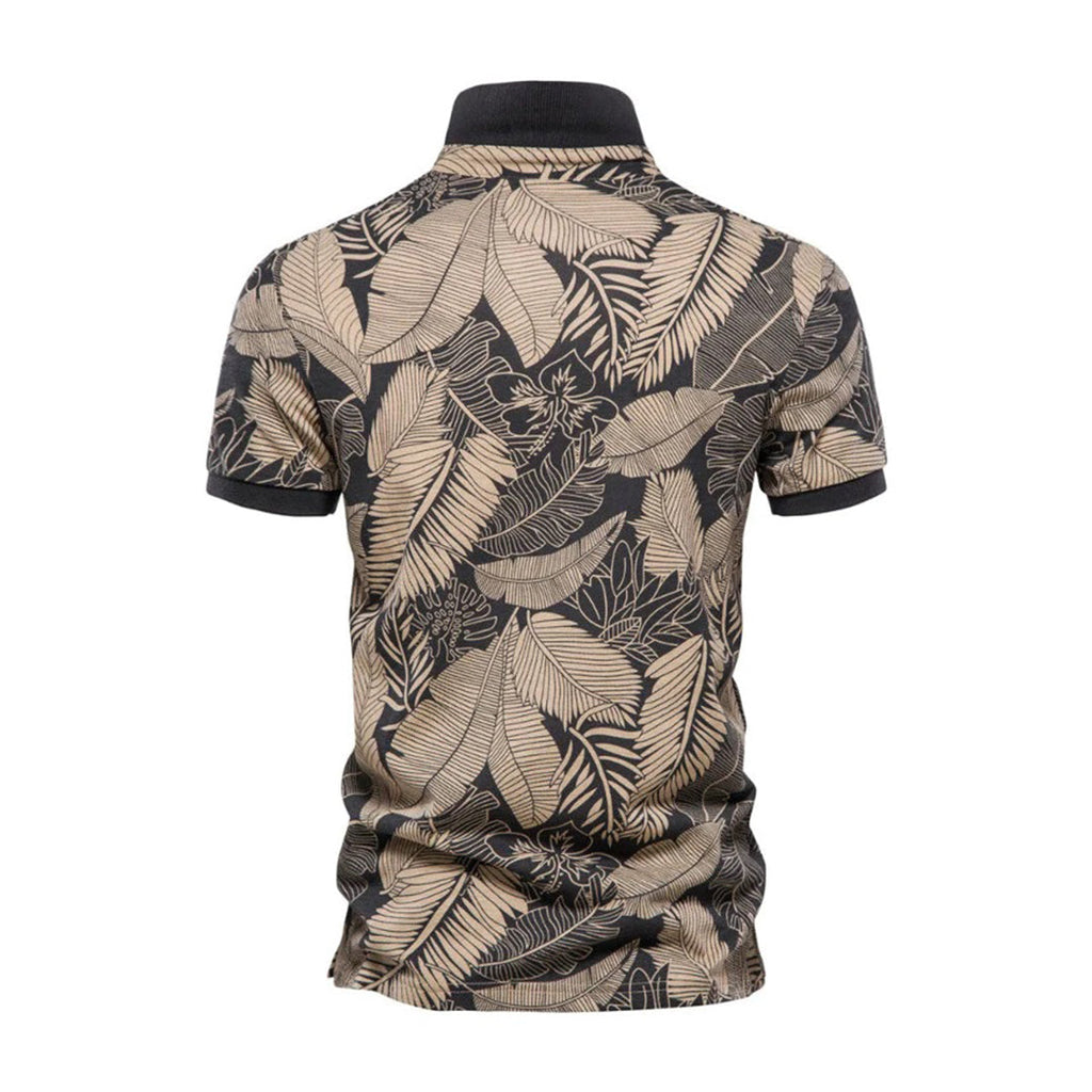 Men's floral polo shirt - casual summer attire with vibrant print, lightweight fabric