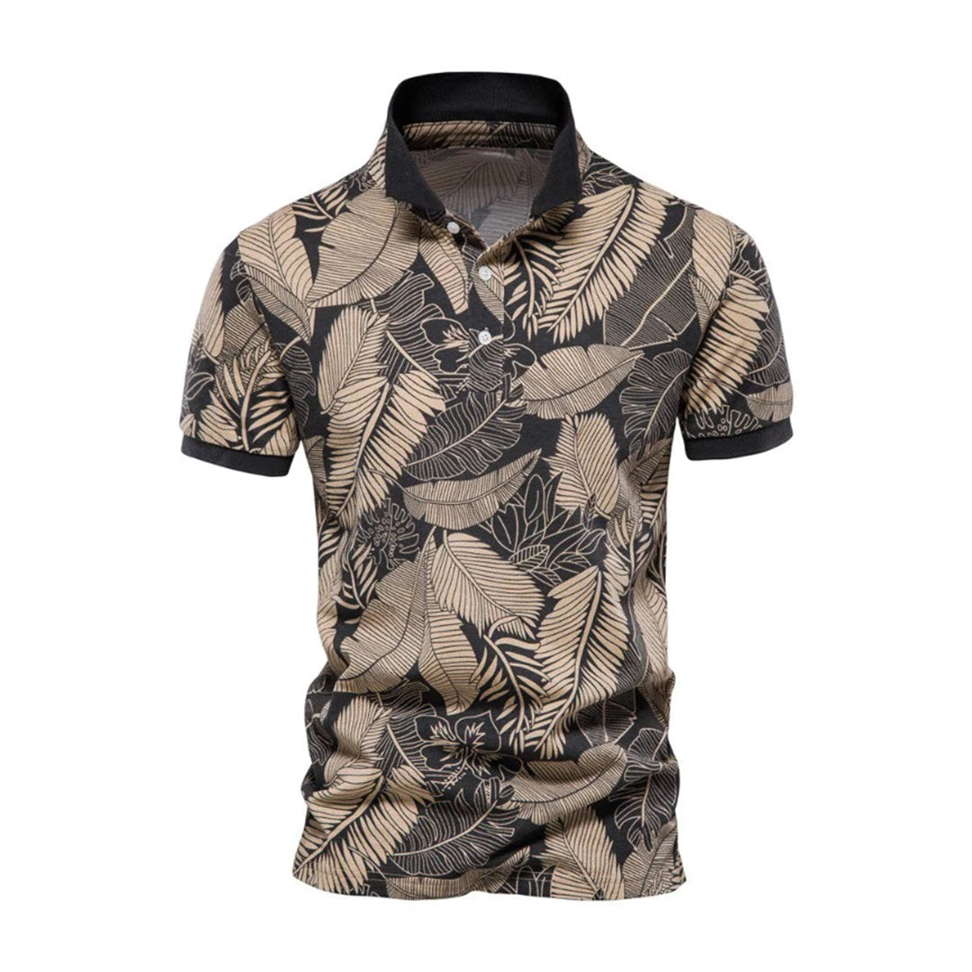 Men's floral polo shirt - casual summer attire with vibrant print, lightweight fabric