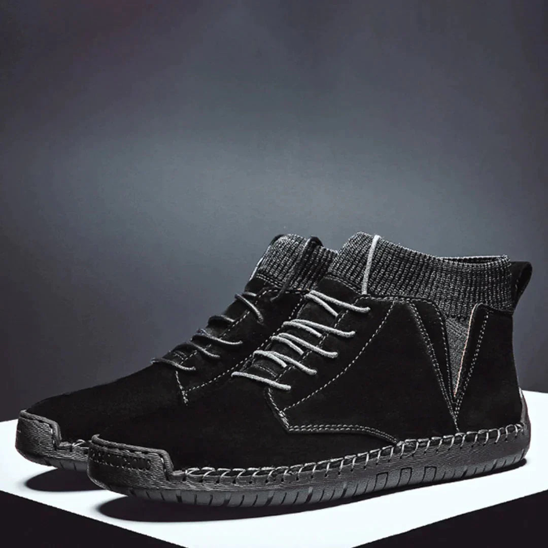 Men's casual boots sleek suede ankle footwear - modern high-top design for everyday wear