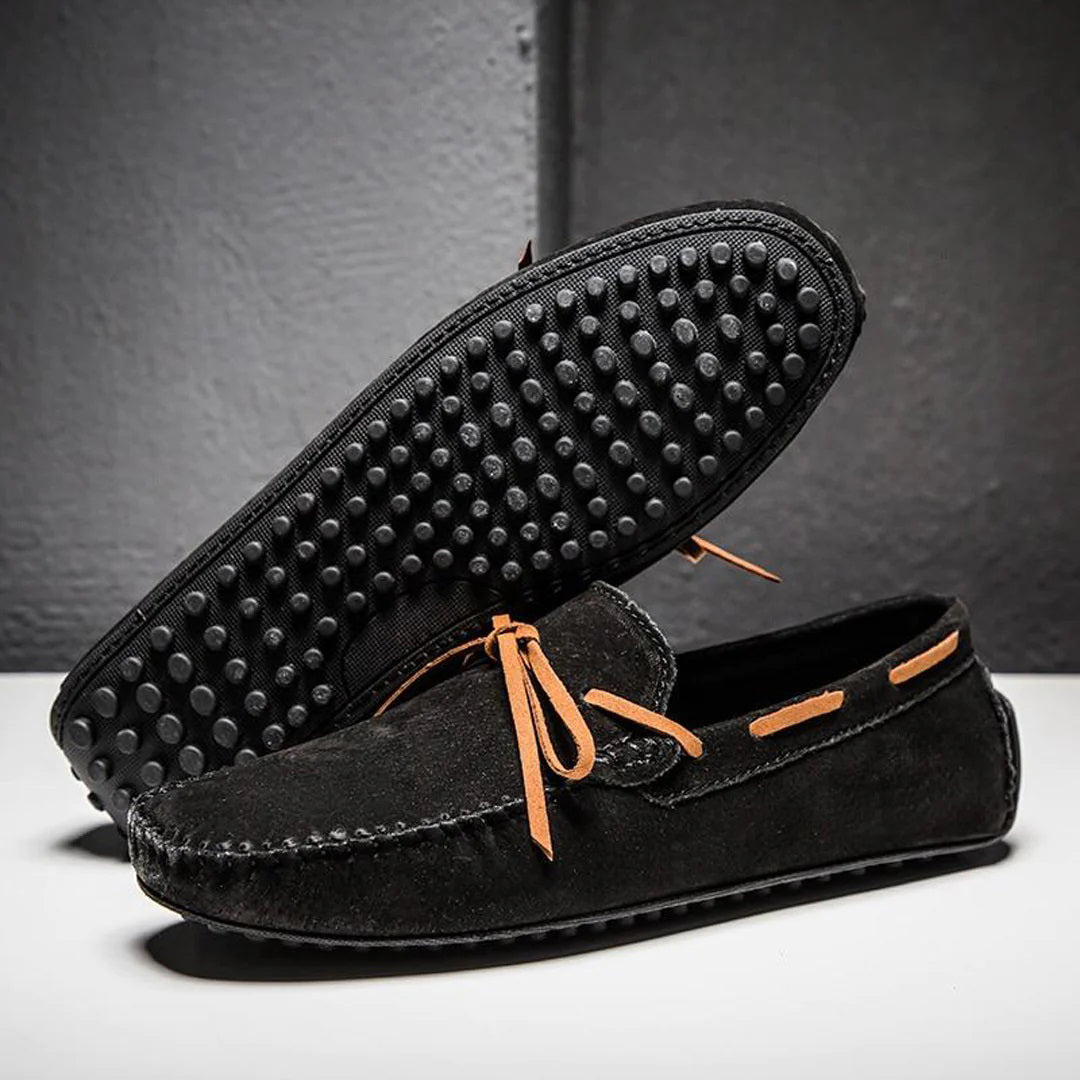 Men's moccasins soft suede casual slip-ons - stylish daily wear in brown