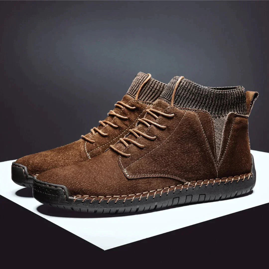Men's casual boots sleek suede ankle footwear - modern high-top design for everyday wear