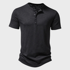 Casual short-sleeve henley t-shirt - stylish men's necessary for the wardrobe