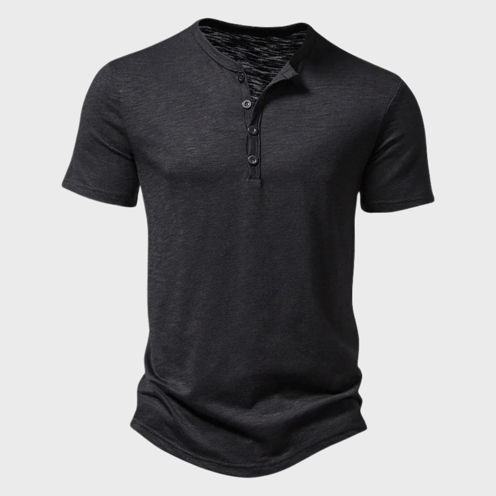 Casual short-sleeve henley t-shirt - stylish men's necessary for the wardrobe