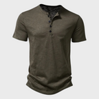 Casual short-sleeve henley t-shirt - stylish men's necessary for the wardrobe
