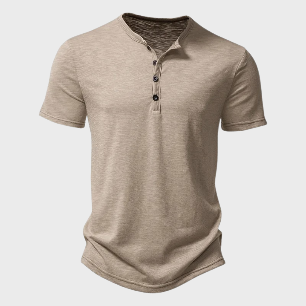 Casual short-sleeve henley t-shirt - stylish men's necessary for the wardrobe