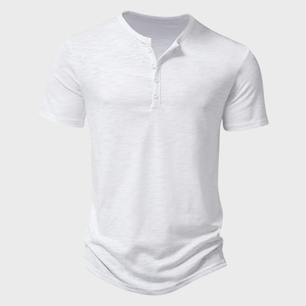 Casual short-sleeve henley t-shirt - stylish men's necessary for the wardrobe