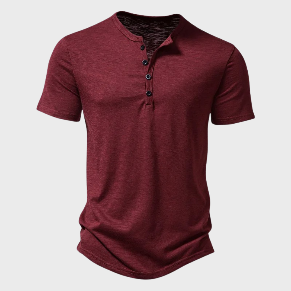 Casual short-sleeve henley t-shirt - stylish men's necessary for the wardrobe