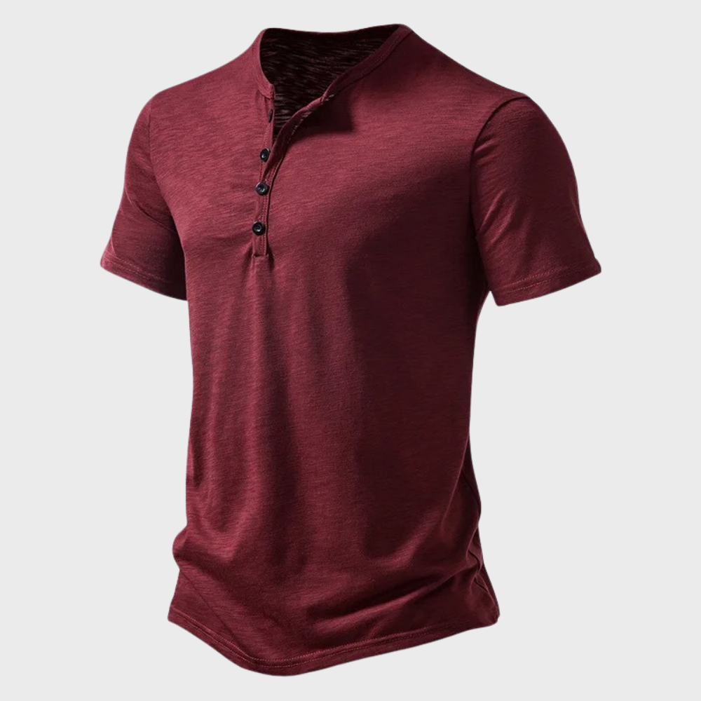 Casual short-sleeve henley t-shirt - stylish men's necessary for the wardrobe