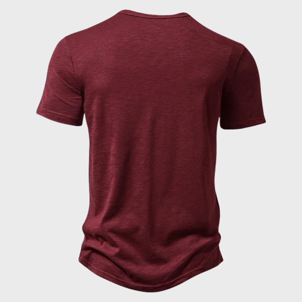 Casual short-sleeve henley t-shirt - stylish men's necessary for the wardrobe