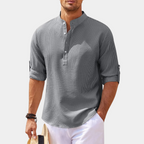 Men's lightweight henley shirt - versatile long sleeve top for casual summer wear