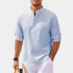 Men's lightweight henley shirt - versatile long sleeve top for casual summer wear