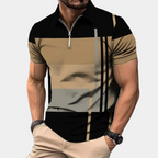 Men's polo shirt - contemporary short sleeve zip neck top for casual occasions