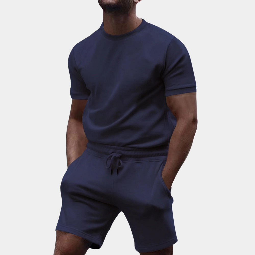 Men's relaxed fit shorts and short-sleeve top co-ord set for a laid-back look