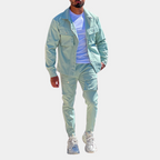 2-piece men's cargo suit lightweight jacket and trousers set - smart-casual summer style