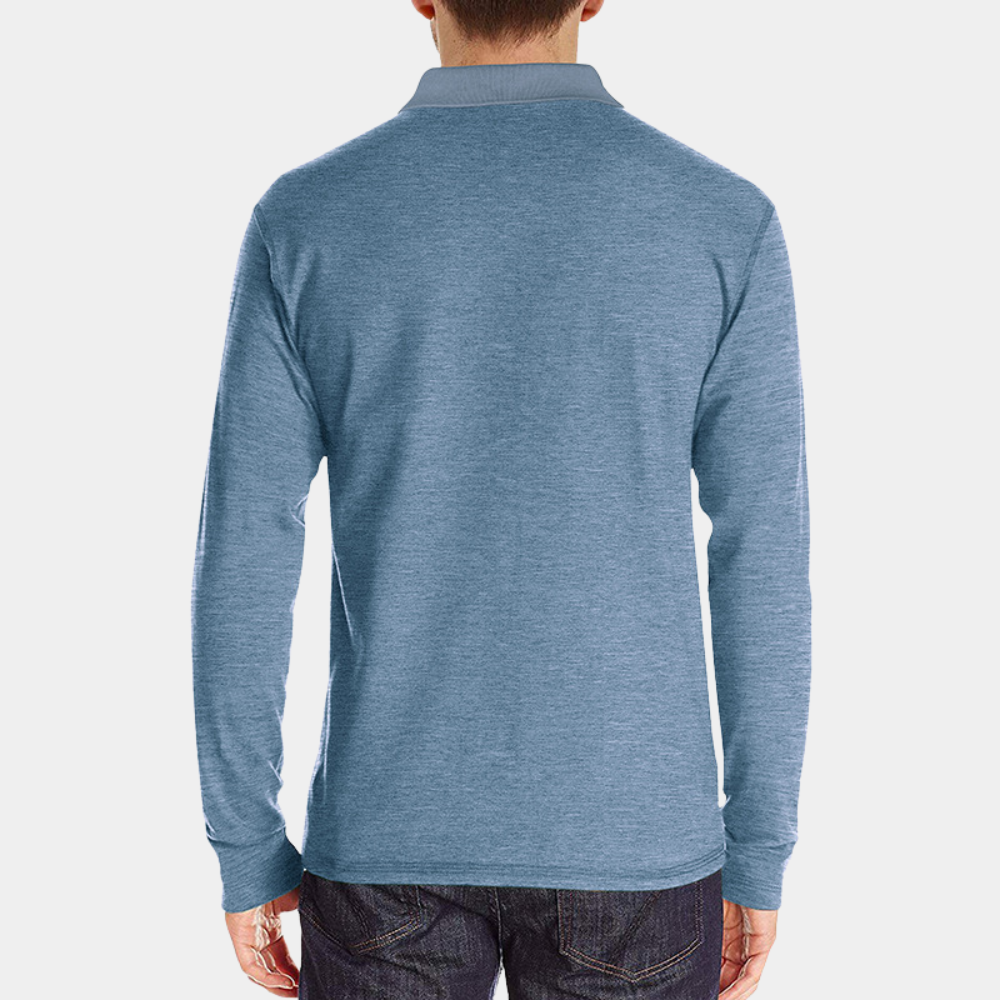 Men's long sleeve polo shirt - versatile smart casual attire