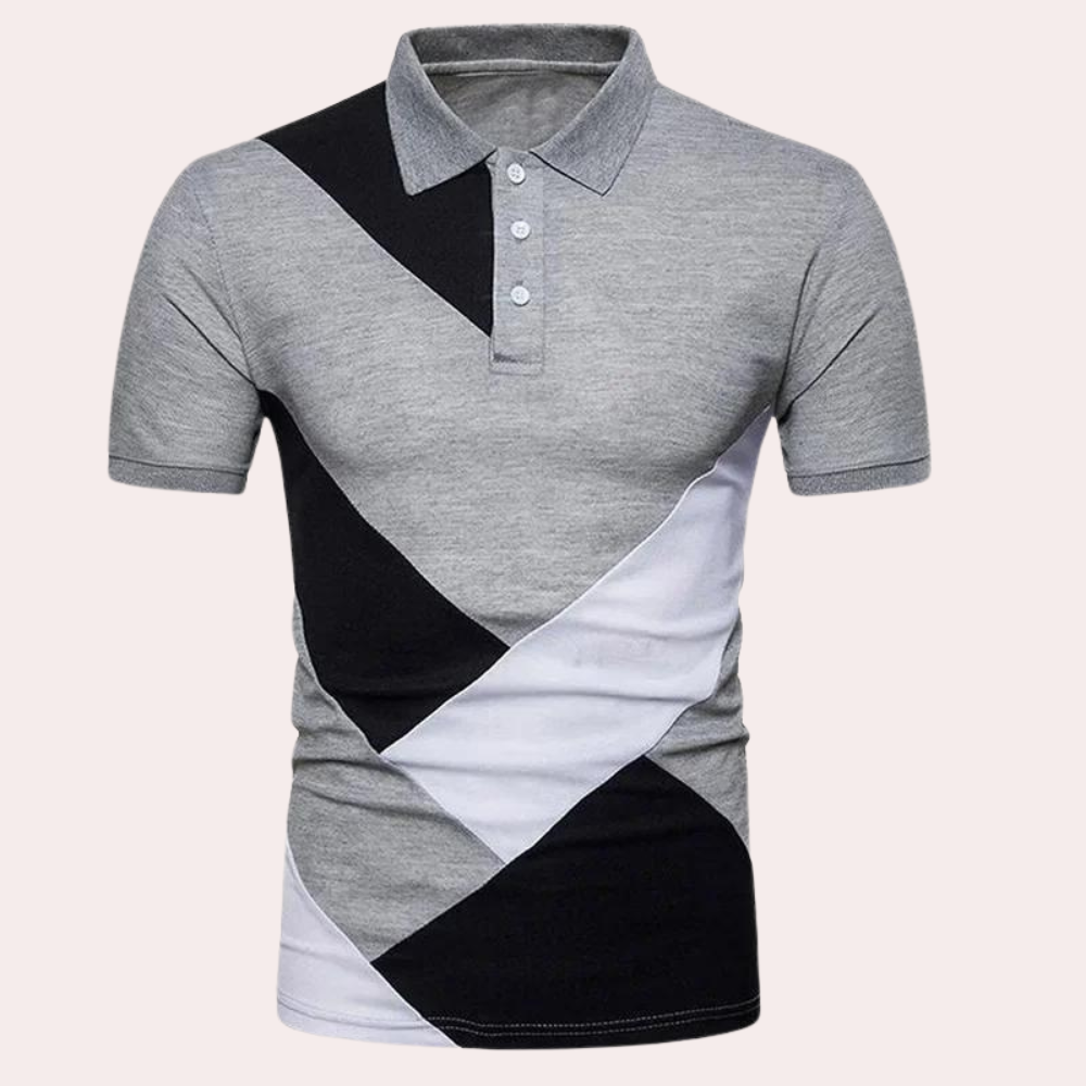Men's contrast poloshirt - stylish casual short sleeve top for everyday wear