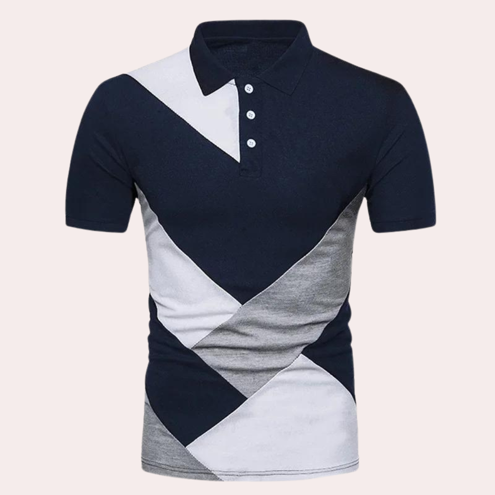 Men's contrast poloshirt - stylish casual short sleeve top for everyday wear
