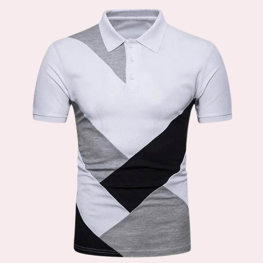 Men's contrast poloshirt - stylish casual short sleeve top for everyday wear
