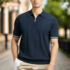 Men's polo shirt with zip neck - premium lightweight fabric for casual outings