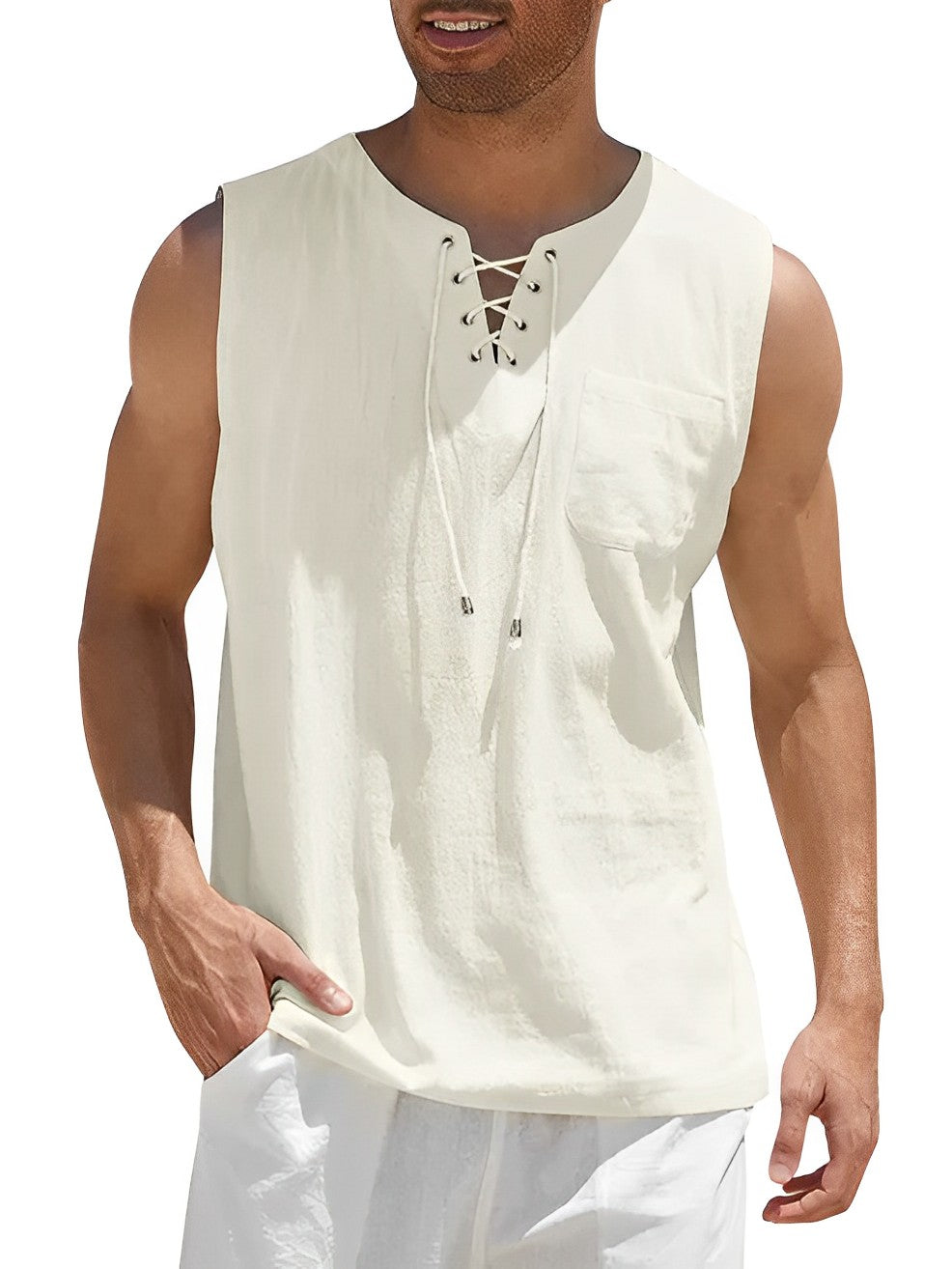 Linen tank top - versatile men’s summer shirt
