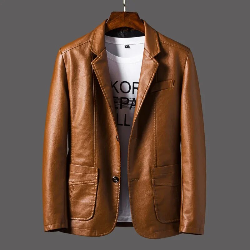 Men’s Leather Blazer Tailored Sophistication