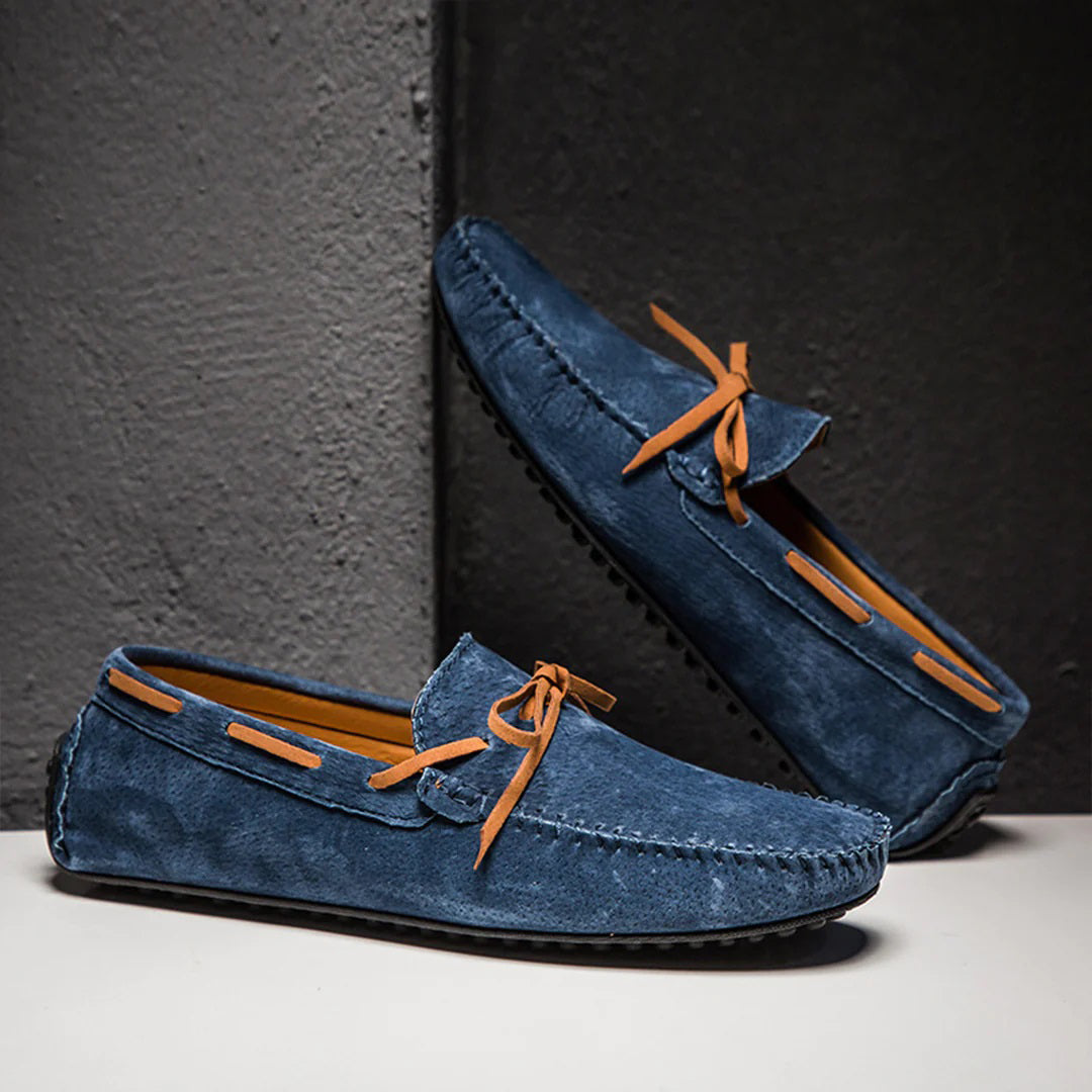 Men's moccasins soft suede casual slip-ons - stylish daily wear in brown