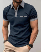 Men's polo shirt - tailored fit with pattern accents