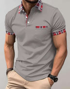 Men's polo shirt - tailored fit with pattern accents