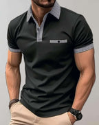 Men's polo shirt - tailored fit with pattern accents