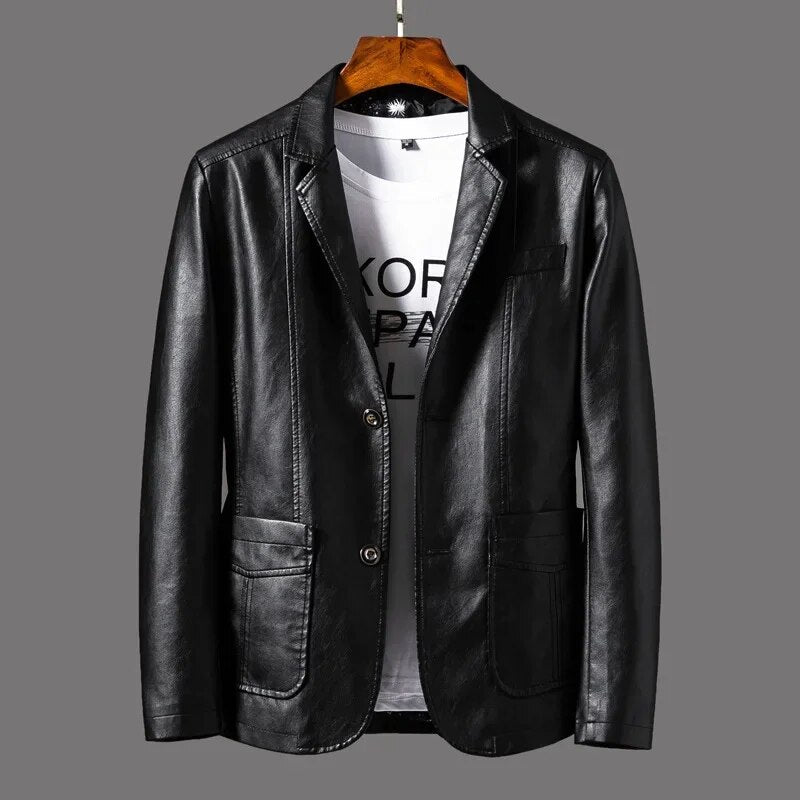 Men’s Leather Blazer Tailored Sophistication