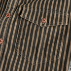 Men's casual shirt durable long sleeve striped design - versatile office and weekend wear