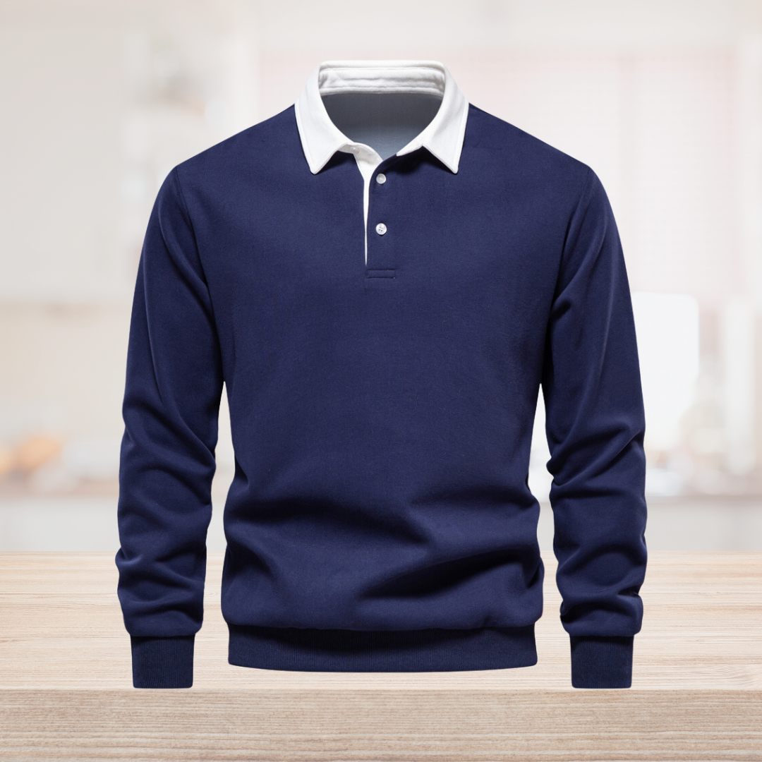 Long-sleeve polo shirt - timeless men's versatile top