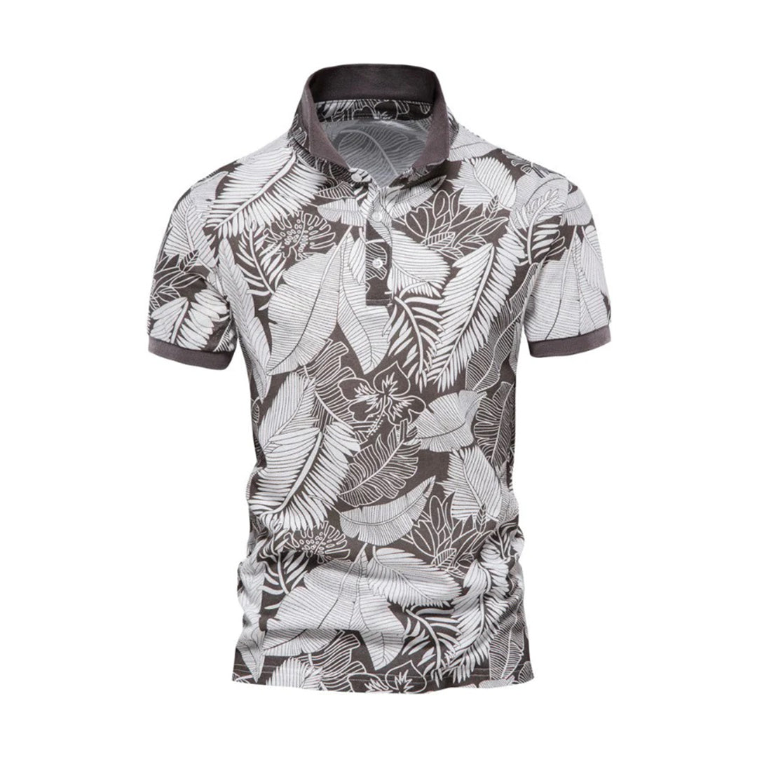 Men's floral polo shirt - casual summer attire with vibrant print, lightweight fabric