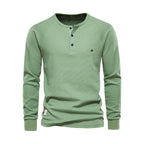 Men's henley t-shirt - soft fabric top for outings and everyday wear