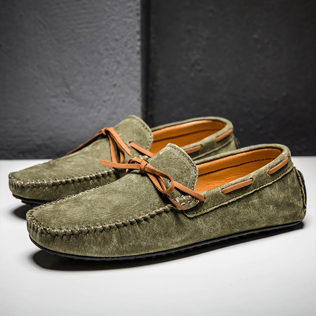 Men's moccasins soft suede casual slip-ons - stylish daily wear in brown
