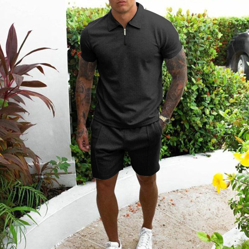 Men's polo shirt and shorts set - stylish summer attire for warm days