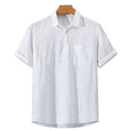 Short-sleeve linen polo shirt - men’s casual summer shirt