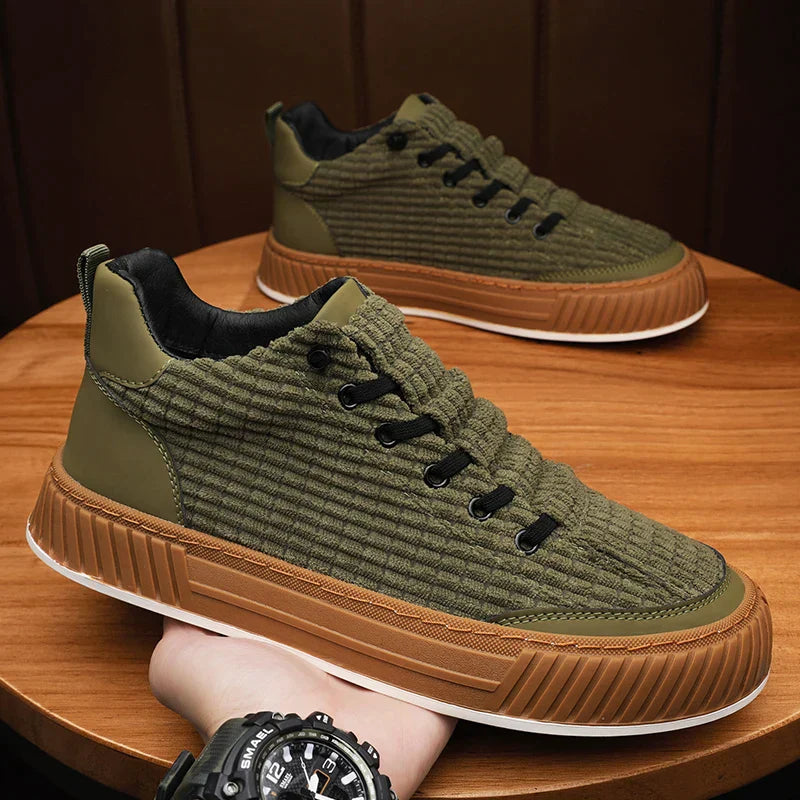 Men's high-top sneakers with ribbed pattern - trendy casual footwear for everyday wear