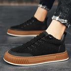 Men's high-top sneakers with ribbed pattern - trendy casual footwear for everyday wear