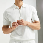 Men's polo shirt with zip neck - premium lightweight fabric for casual outings