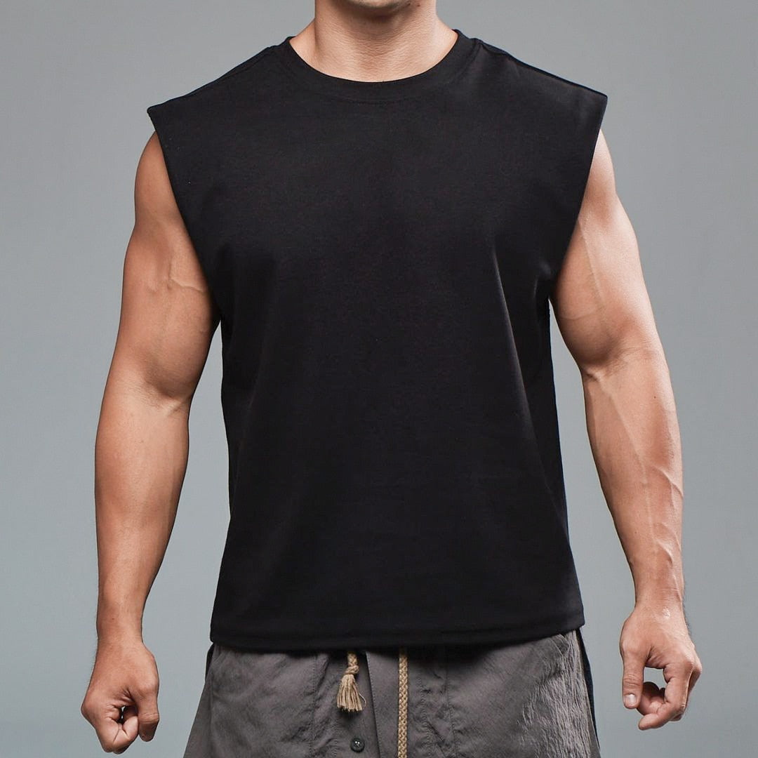 Men's sleeveless t-shirt - stylish activewear for gym and casual wear, breathable fabric
